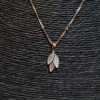 18KT GOLD MOP LEAF PETAL CHAIN PENDANT SET 18KT GOLD MOP LEAF PETAL CHAIN PENDANT SET