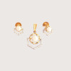 18KT GOLD AND PEARL PENDENT SET