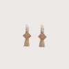 18KT GOLD AND WHITE STONE EARRING