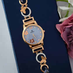 18KT GOLD BLUE AND GOLDEN BUTTERFLY WOMEN FANCY WATCH  18KT GOLD BLUE AND GOLDEN BUTTERFLY WOMEN FANCY WATCH