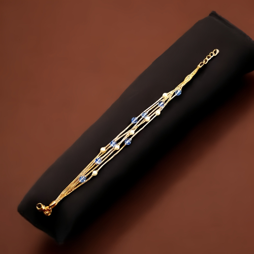 18KT GOLD BLUE BEADS BRACELET