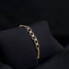 18KT GOLD CIRCLE WITH RHODIUM BALLS FANCY BRACELET