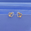 18KT GOLD CUTE DOUBLE HEART EARRING 