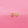 18KT GOLD DIAMOND CUTE ICE CREAM SHAPED WOMEN FANCY EARRINGS