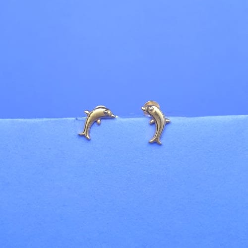 18KT GOLD DOLPHIN KIDS EARRING