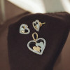 18KT GOLD DOUBLE HEART SHAPED UNIQUE PENDANT SET