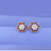 18KT GOLD DIAMOND ELEGANT FLOWER WOMEN FANCY EARRINGS