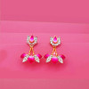 18KT GOLD ELEGANT LOTUS WOMEN EARRING