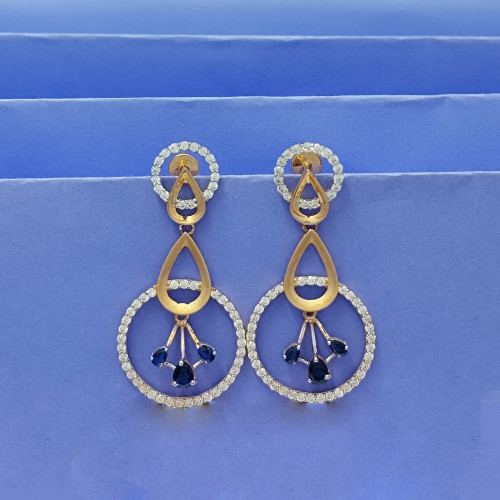 18KT GOLD ELEGANT PARTY WOMEN EARRING