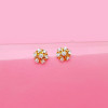 18KT GOLD FLOWER DIAMOND WOMEN FANCY EARRINGS 