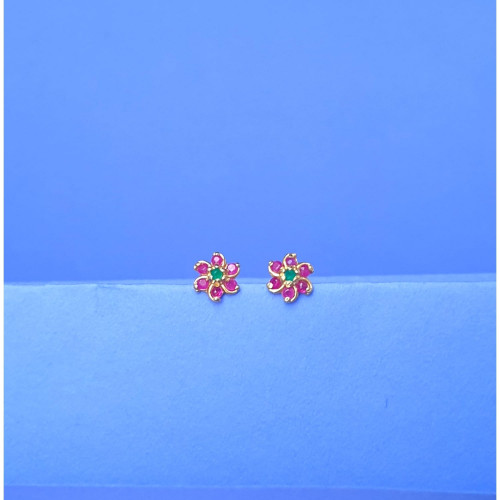 18KT GOLD FLOWER KIDS EARRING