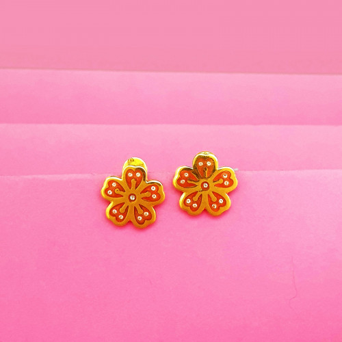 18KT GOLD FLOWER WOMEN STUD