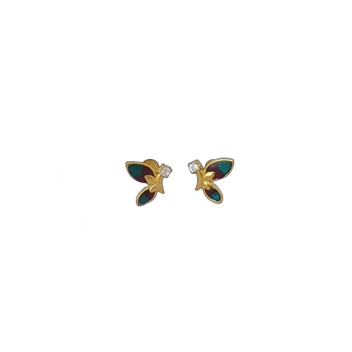 18KT GOLD HALF BUTTERFLY KIDS EARRING