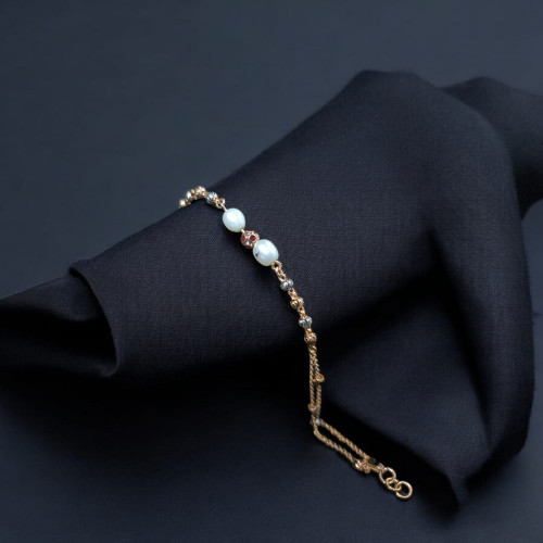 18KT GOLD PEARL FANCY BRACELET