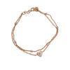 18KT GOLD PINK AND WHITE HEART WOMEN FANCY BRACELET