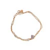 18KT GOLD PINK AND WHITE HEART WOMEN FANCY BRACELET
