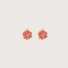 18KT GOLD RED FLOWER EARRING