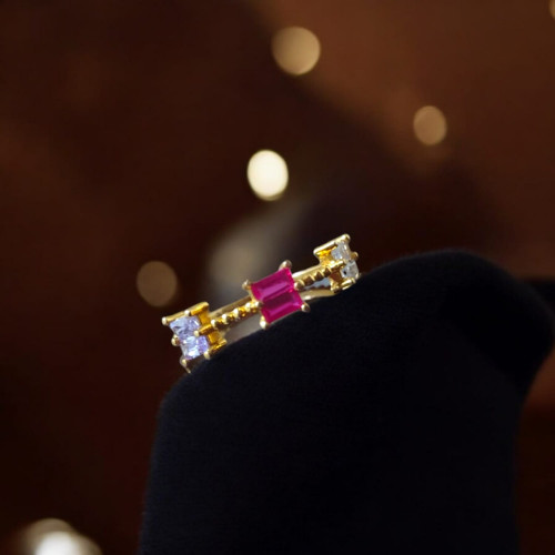 18KT GOLD TRIPLE COLOUR RING