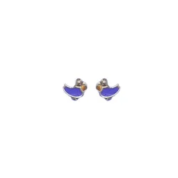 18KT GOLD VIOLET DUCK KIDS EARRING