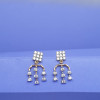 18KT GOLD WHITE STONE ELEGANT WOMEN EARRING