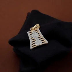 18KT GOLD WINDOW AND LEAF SHAPED FANCY WOMEN PENDANT SET