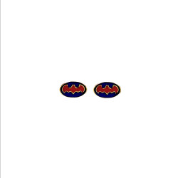18KT Gold Batman Double Side Baby Earrings 18KT Gold Batman Double Side Baby Earrings