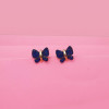 18KT Gold Blue Butterfly Earrings 