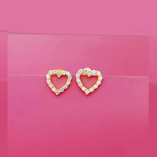 18KT Gold Heart Shaped Earrings