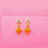 18KT Gold White Stone Baby Jhumkas