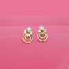 18KT Gold White Stone Flower Earrings