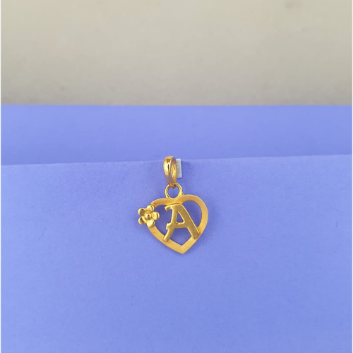 22KT GOLD A ALPHABET PENDANT