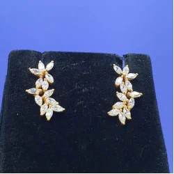 22KT GOLD CLUSTER BLUETOOTH WOMEN EARRING