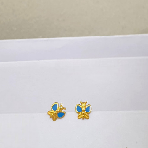 22KT GOLD CUTE BUTTERFLY KIDS STUDS 