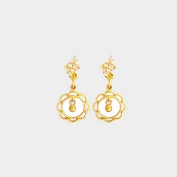 22KT GOLD CUTE DROP EARRING FOR WOMEN 