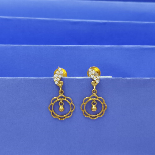 22KT GOLD CUTE DROP EARRING FOR WOMEN 