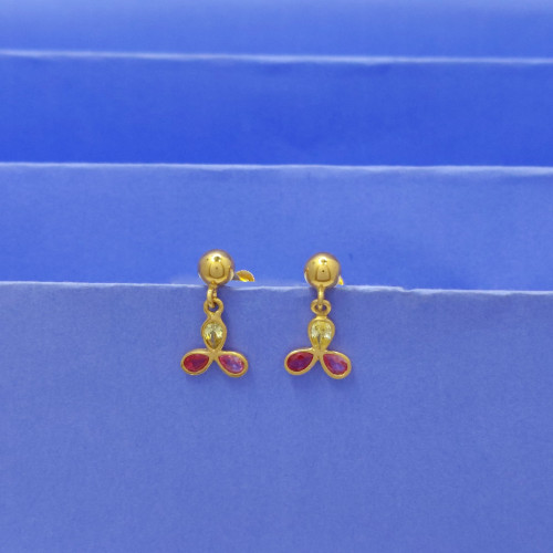 22KT GOLD CUTE DROPS EARRING FOR WOMEN 