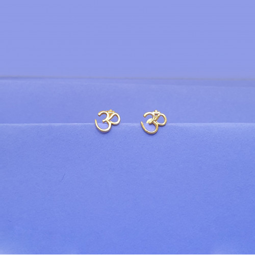 18KT GOLD CUTE OM KIDS EARRINGS 