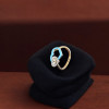 22KT GOLD DOUBLE HEART ENAMEL FANCY RING