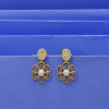 22KT GOLD FANCY FLOWER AND PEARL HANGING EARRING FOR WOMEN 