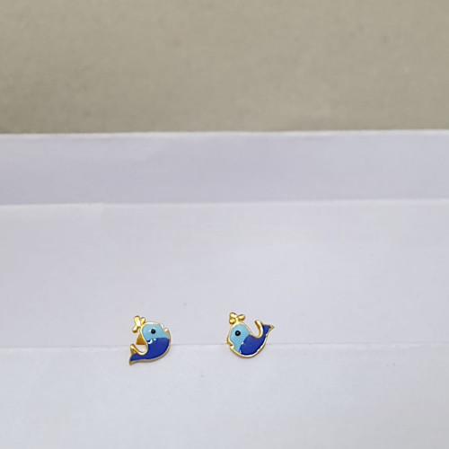 22KT GOLD FISH KIDS STUDS 