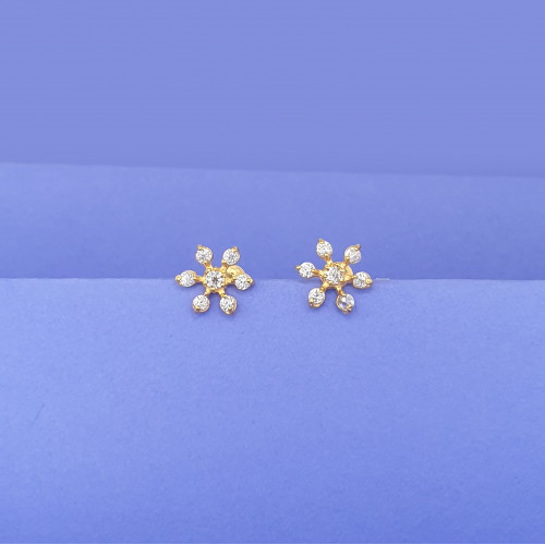 22KT GOLD FLOWER CUTE KIDS STUDS 