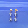 22KT GOLD FLOWER HANGING WOMEN EARRING