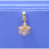 22KT GOLD FLOWER WITH WHITE STONE PENDANT