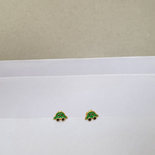 22KT GOLD GREEN CAR KIDS STUDS