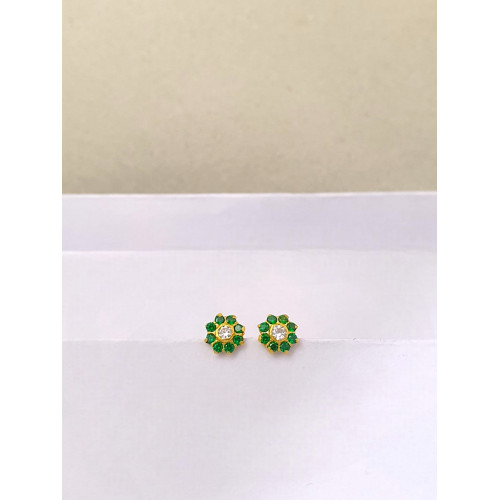 22KT GOLD GREEN SECOND STUDS 