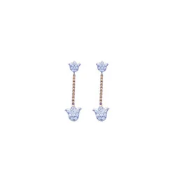 22KT GOLD HANGING LOTUS WOMEN EARING