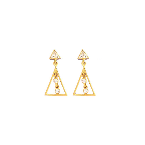 22KT GOLD HANGING RECTANGLE WOMEN EARRING