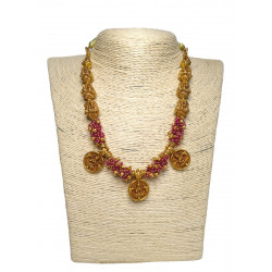 22KT GOLD LAKSHMI COIN TEMPLE ANTIQUE NECKALCE 22KT GOLD LAKSHMI COIN TEMPLE ANTIQUE NECKALCE