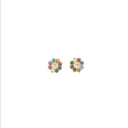22KT GOLD MULTI COLOUR SECOND STUD
