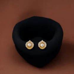 22KT GOLD NORMAL PEARL CUTE KIDS EARRINGS
